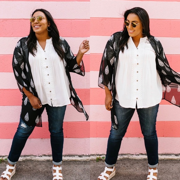 SOLD OUT Tear Drop Chiffon Kimono - Picture 5 of 7